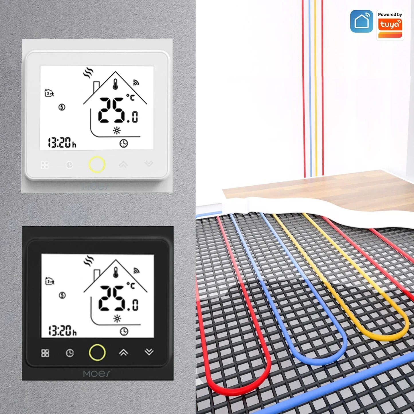 Smart-Thermostat 2025: MOES WiFi Wasser/Elektrische Fußbodenheizung - Gasboiler-Temperaturcontroller Smart Alexa Tuya Google Voice Zigbee-Sammlung