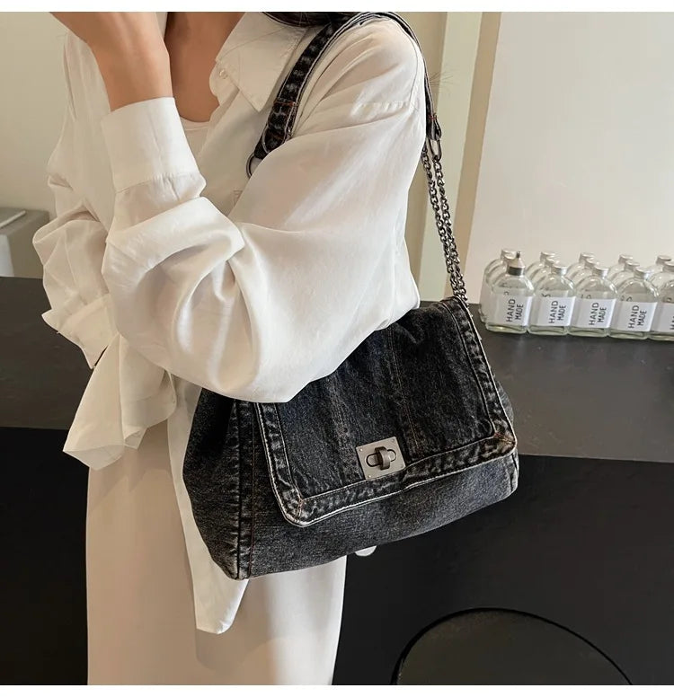 Geantă de umăr la modă și versatilă, geantă crossbody, geantă de navetă, geantă de facultate minimalistă casual pentru femei, geantă cu clapă