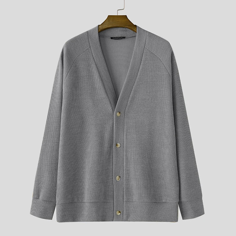 INCERUN Männer Strickjacke V-Ausschnitt - S-5XL Polyester