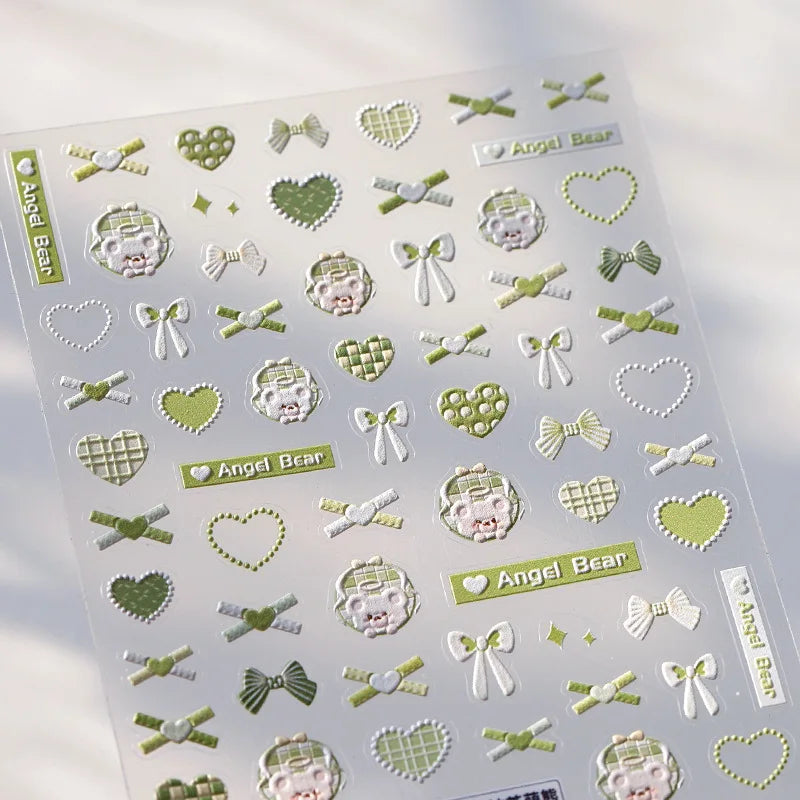 Autocolante pentru unghii RhstoeChoice 5D cu margine aurie - inimă, lună, stea