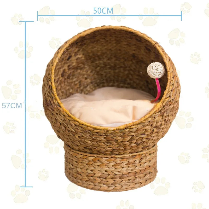Cat bed cat tree delivery room cat hammock woven caget villa summer rattan house pet nest climbing frame nest