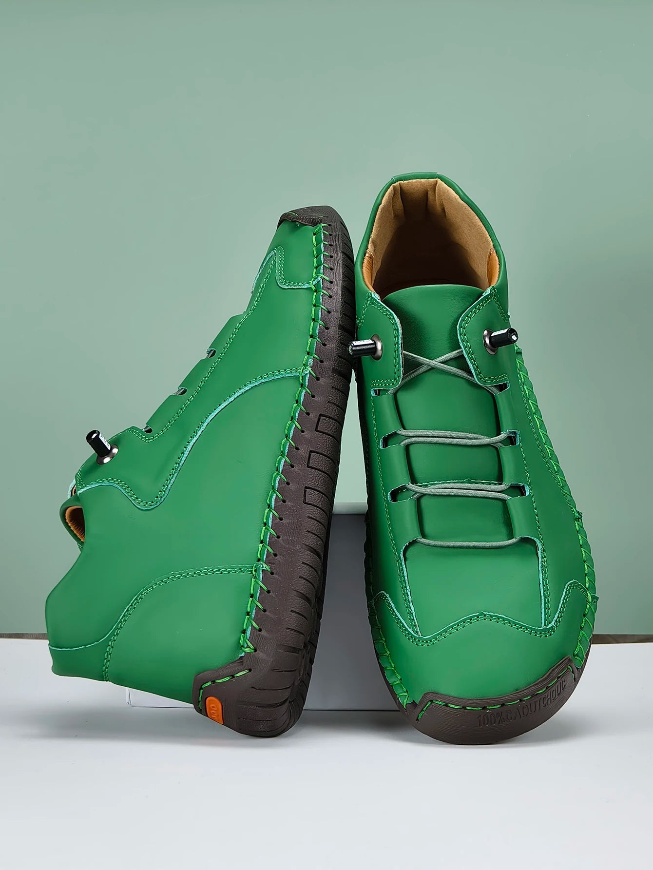 New Fashion Sneakers Women Handmade Leather Casual Shoes Design Platform Loafers Breathable Flats Shoe Driving Plus Size