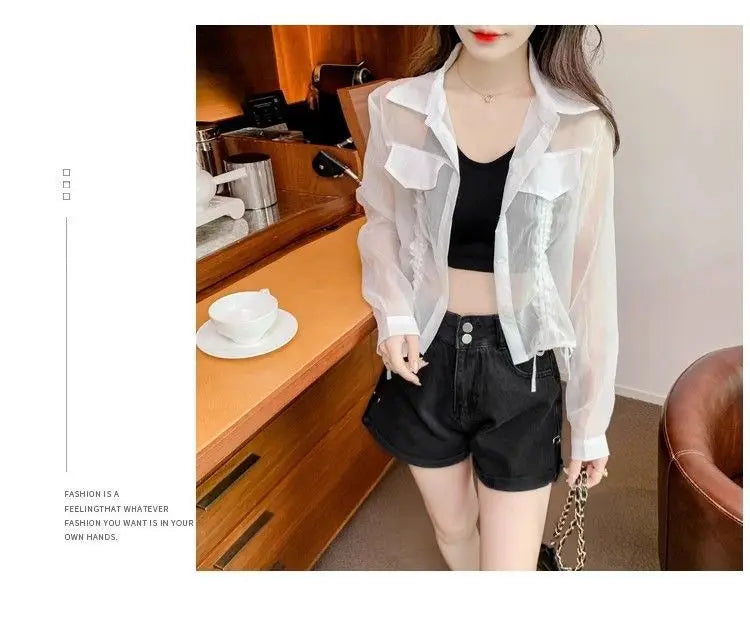 Cardigan ușor din șifon Liora - Femei, mărime S/M, scurt