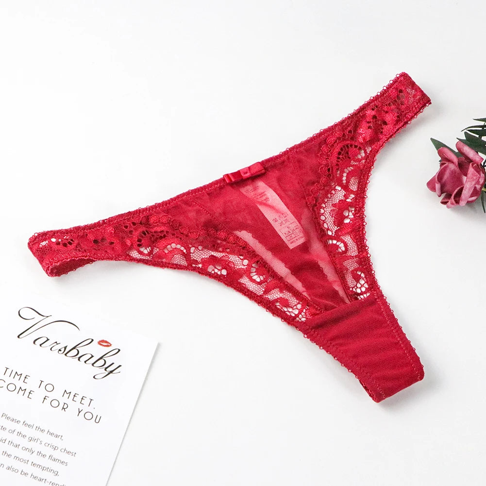 Varsbaby Lace Bra Sets for Women Non-padded Bra Panty Garter Stockings Summer Underwear Lingerie elegant