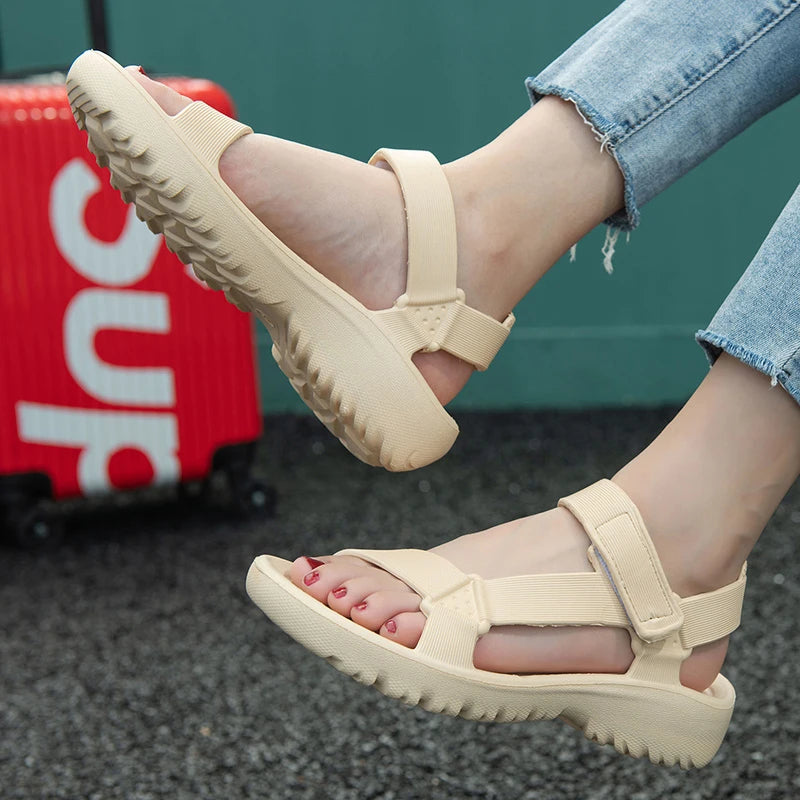Sommer-Sandalen 2025: Womens Sandals Summer Trend Anti-slip Wear-resistant - Lightweight EVA Flat Sandals Women Outdoor Beach Shoes Collection