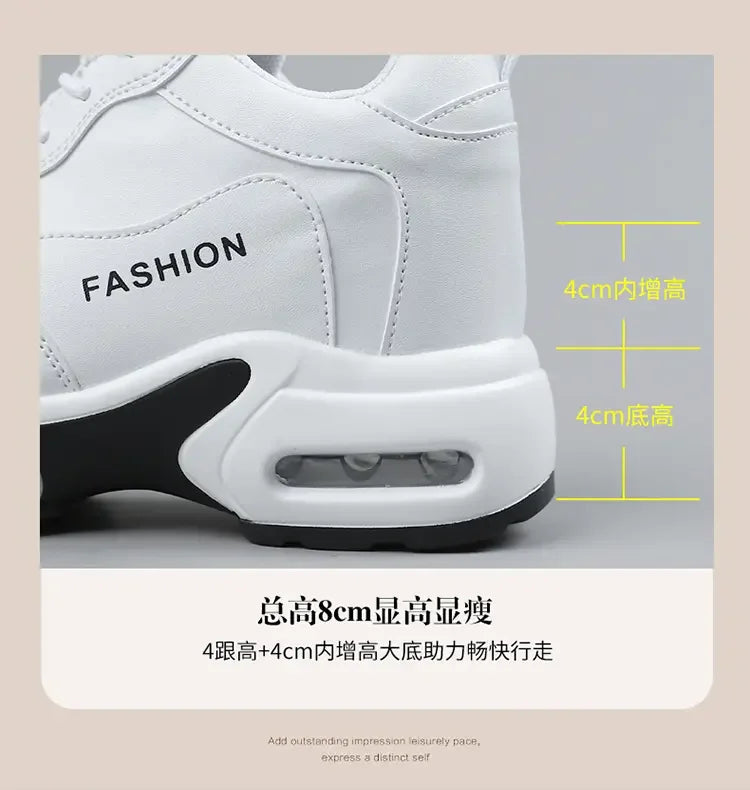 Women Sneakers Thick Soled White Height Increasing High-quality Sports Trend Fashion Walking Breathable Casual Shoes for Women