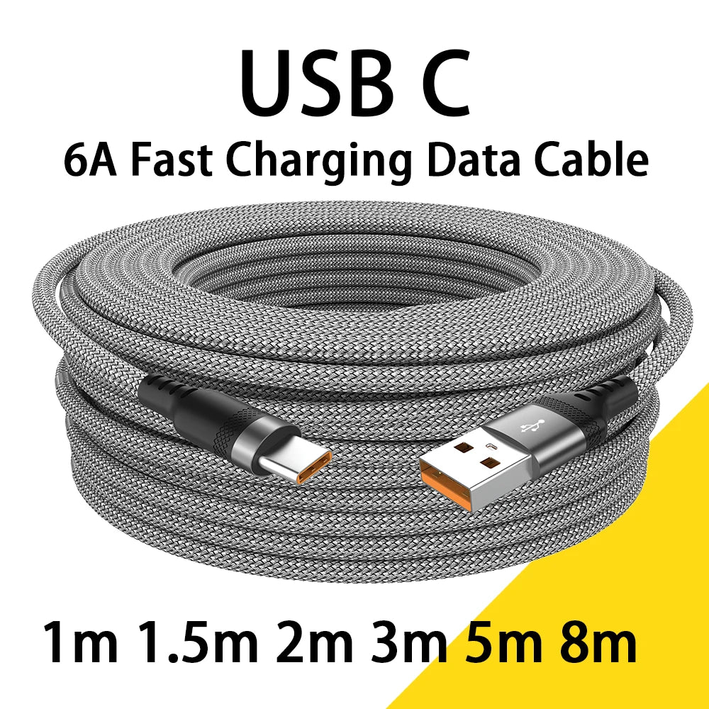 YUAIJAM USB-C Kabel - 6A, Länge 1-8 m, Typ-C zu Typ-C