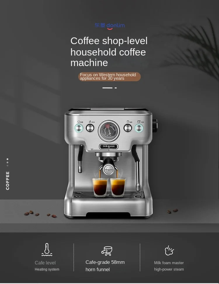 Italian American Automatic Coffee Machine Household Coffee Machine 20bar Extraction Concentration Optional Automatic Grinding