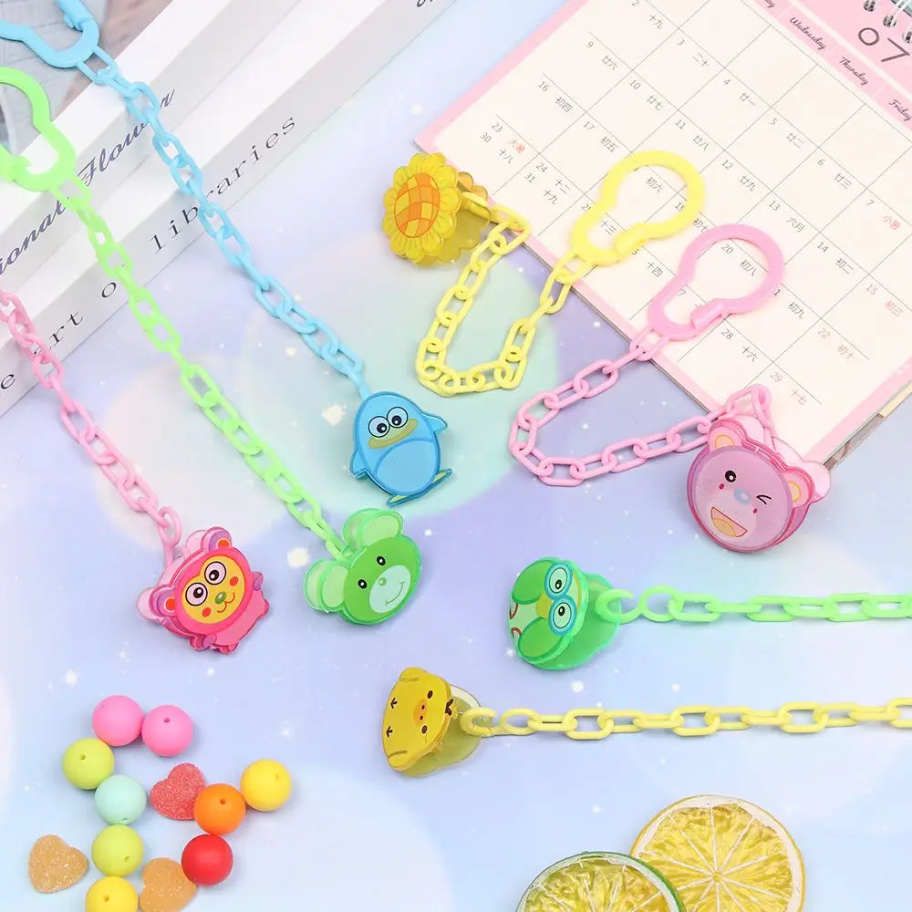Cartoon Animal Baby Pacifier Clips Baby Pacifier Clip Chain Newborn Dummy Pacifier Chain Clip Holder Baby Pacifier Chain