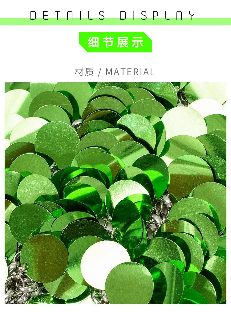 Fashion Sequins Crossbody Bag for Women Designer Metallic Women Handbags Shinny Party Shoulder Bags Luxury Evening Clucth Purses