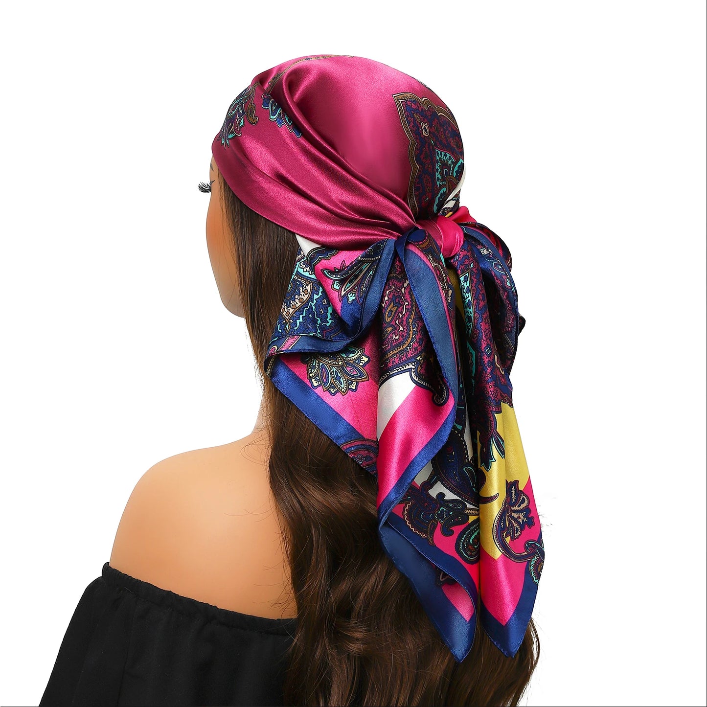 Kopf Foulard Seidenglanz - 90x90 cm Polyester weich