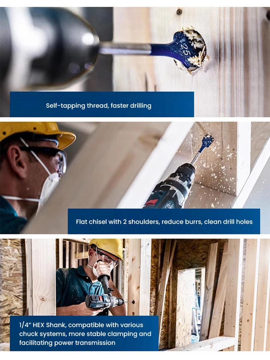 Bosch Expert Drill Bits Wood Drilling Self-tapping Thread 1/4 "HEX Shank Power Tool Accessories for Electric Screwdriver