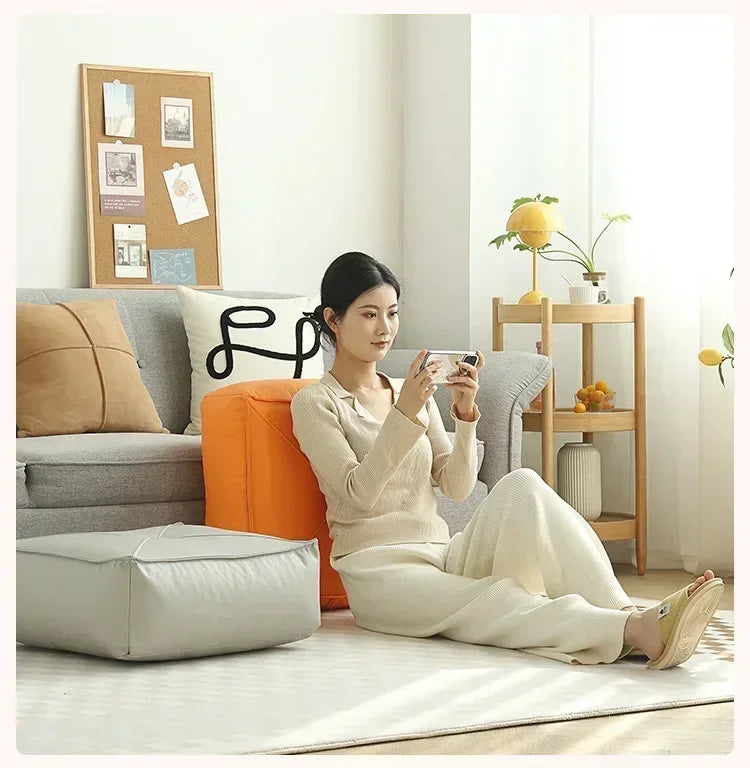 Hubei Dickes Bodenkissen - Größe 40x40 cm, Dicke 8 cm, Samt