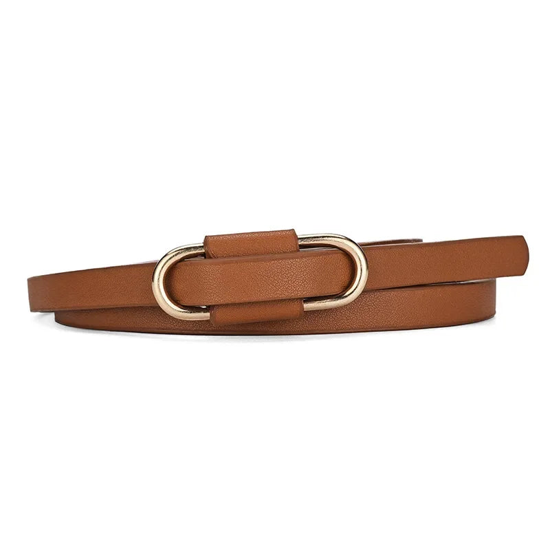 Metal Buckle Thin Stretchy Waist Belt Striped Elastic Waistband Elegant Women Girdle Female Belt Fashion Apparel Accessories New