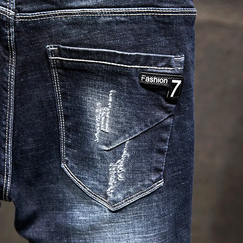 Guangdong Jeans Ripped Slim Fit - Baumwolle Elastisch S-XL