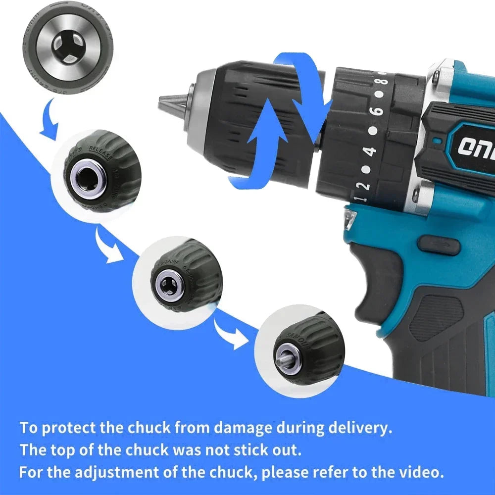 ONEKFYFD 3in1 Brushless Schlagbohrer - 10mm 20Nm 18V