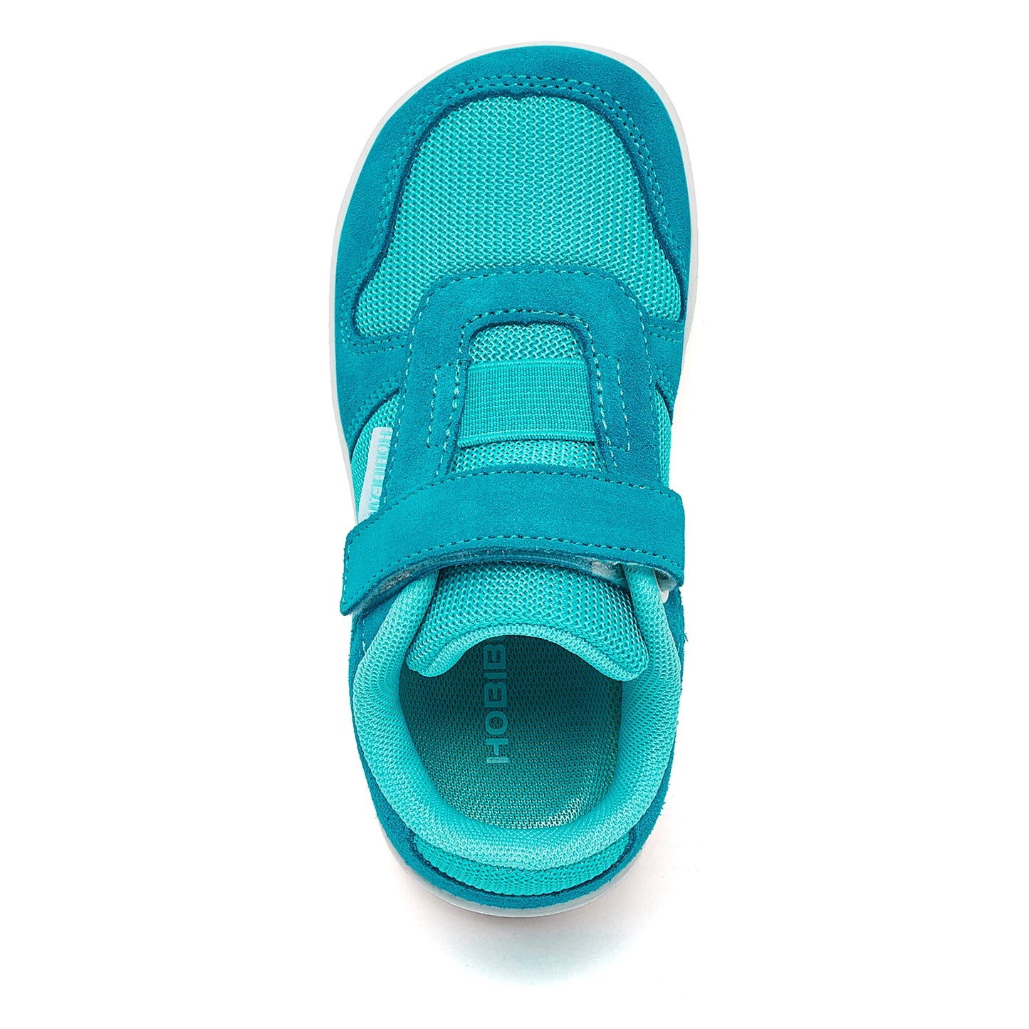 HOBIBEAR Kinder Weite Zehen Barfuß Schuhe - Klein/Groß/Kind Klettverschluss Minimalistische Sneaker - Kunstleder Mesh Leichtgewicht Schuhe