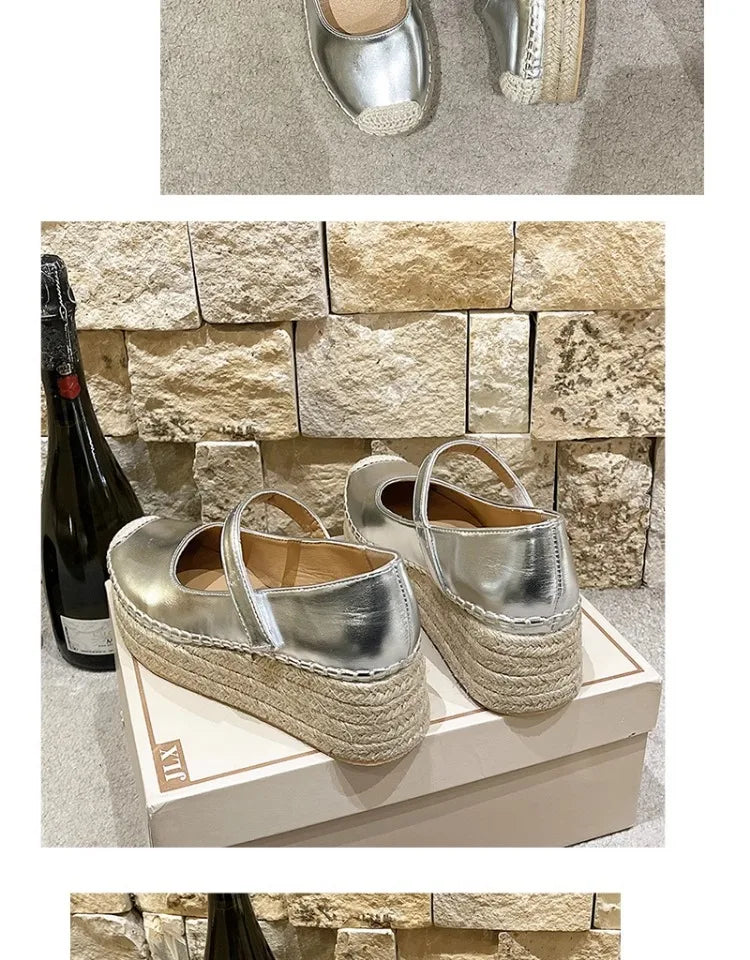 High Heels Women Shoes New Weave Wedges Platform Dress Party Shoes 2025 Spring Women's Rome Sandals Pumps Female Zapatillas