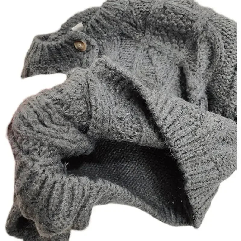 Koreanische Strickjacke Grobe Wolle - Gr.3-6, Cashmere