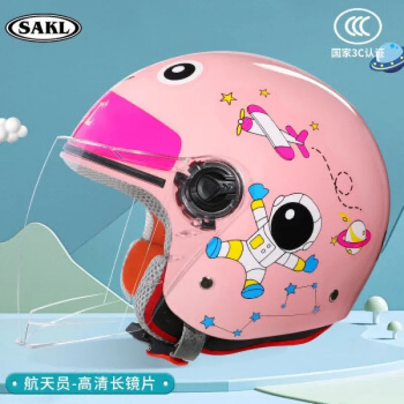 Children Cartoon Cute 4 season Motorcycle helmets Open face electric car bike child helmet for kids boy girl unicorn casco moto
