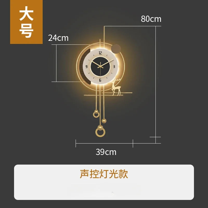 W Quartz Wanduhr Modern - Groß 60cm Leise Batterie
