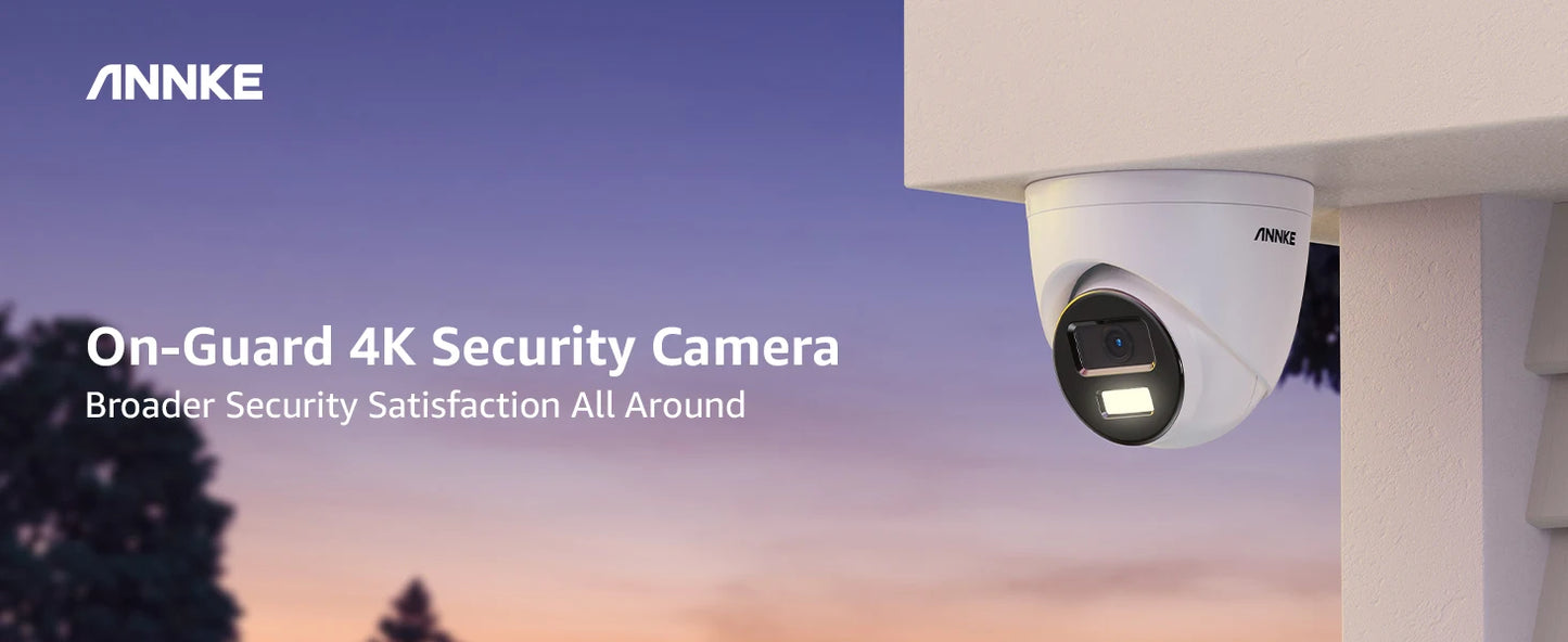 Annke 8MP HD IP Security Camera Poe 4K Dual Light Audio Fixed Camera Human Vehicle Detection 256G SD Storage ONVIF IP67