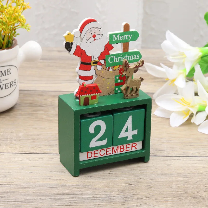 CN Adventskalender Holz Countdown - Kapazität 24 Tage, Größe 15x20 cm
