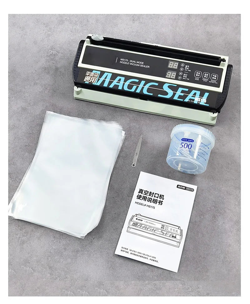 MS175 Vacuum Sealer Machine Wet Vacuum Sealer Packaging Machine Professional Food Plastic Bag Sealer 220V/110V