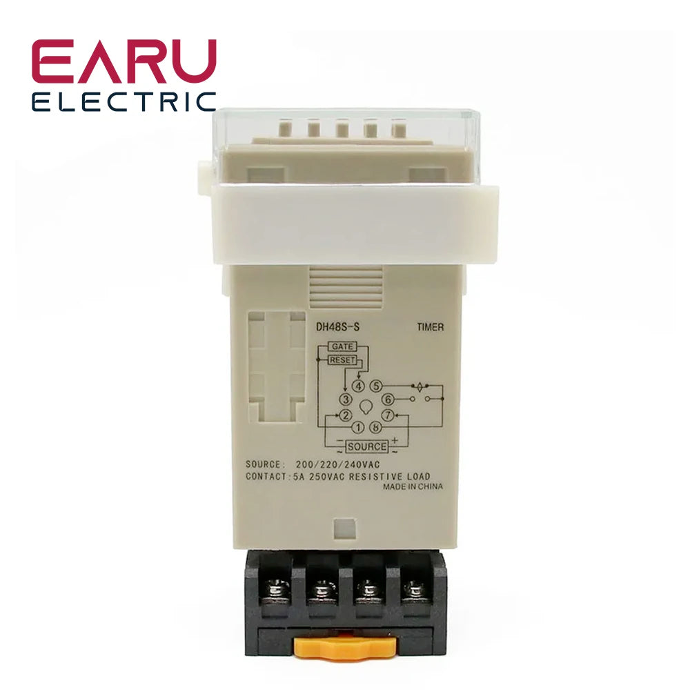 DH48S-S Zeitrelais 0,1s-99h - Programmierbare Zeitschaltuhr AC/DC mit DIN-Schiene