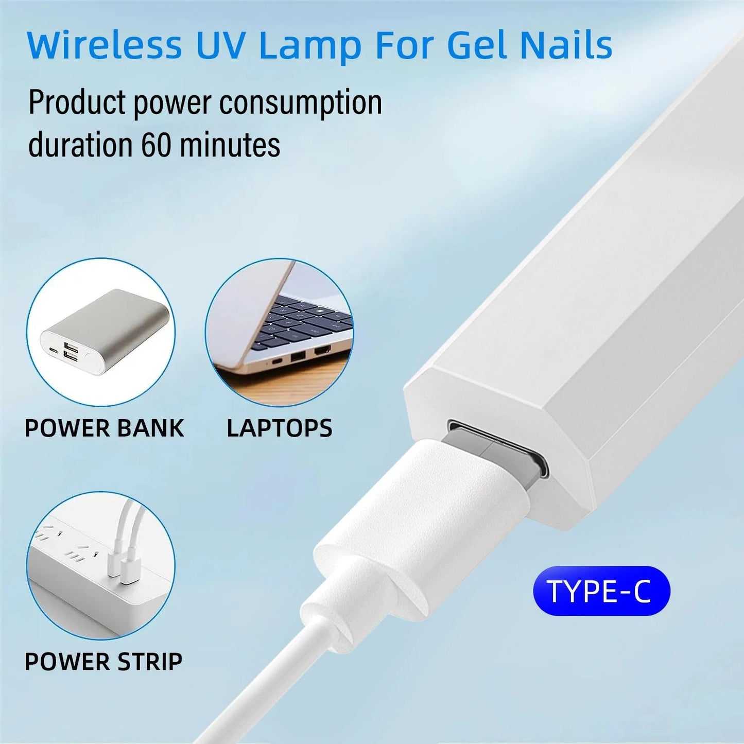 YIKOOLIN Mini UV Light Cure Nails Lamp for Gel Nails LED Nail Lamp for Gel Polish Manicure USB Nail Dryer for Fast Curing