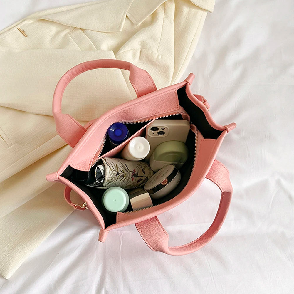 Women's Casual Tote Bag For Women Crossbody Female Handbag New Solid Words Lette Leisure Large Bag Fashion Shopper Tote Purse