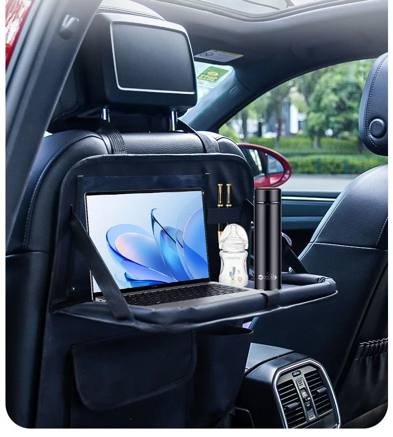 Geantă de depozitare pentru scaunul din spate al mașinii, capacitate mare, organizator cu mai multe buzunare, pliabil, pentru masă, tavă pentru tabletă, geantă agățată