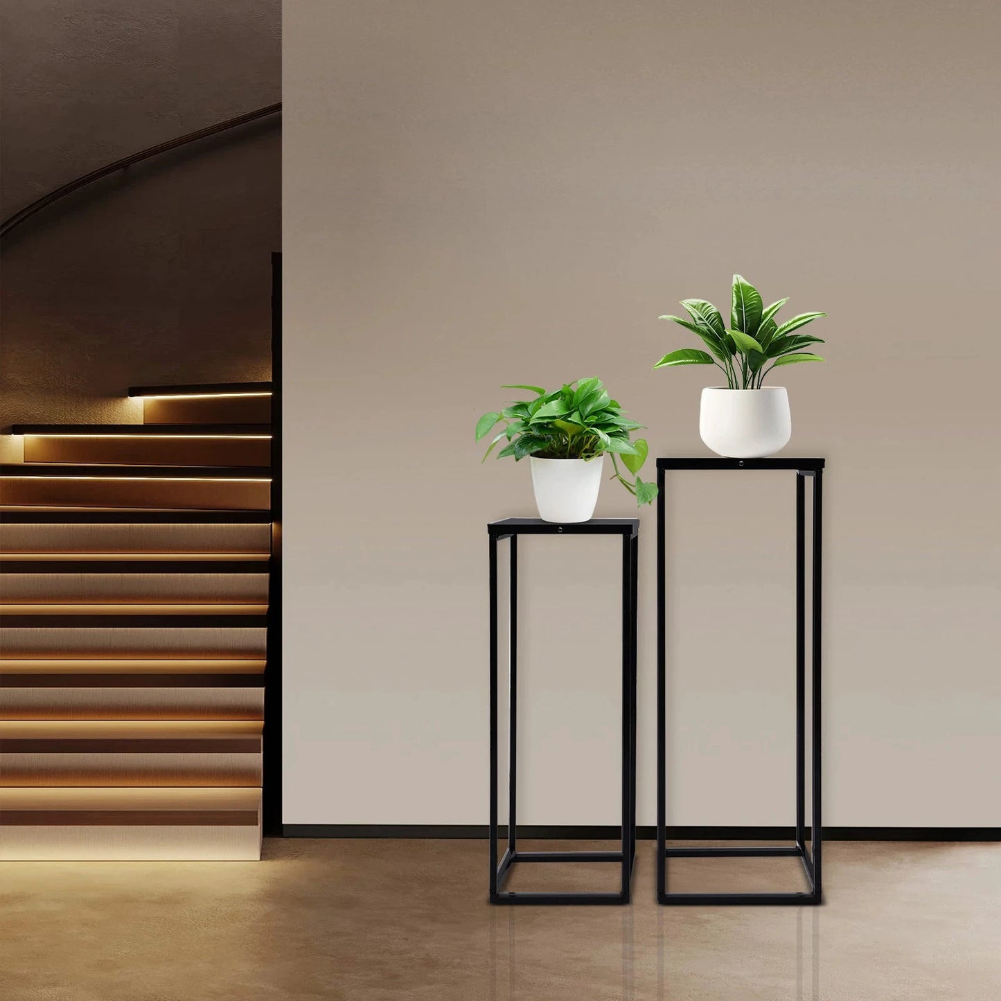 Bymaocar Pflanzenständer-Set 70/60 cm Metall Tragfähigkeit 4-5 kg