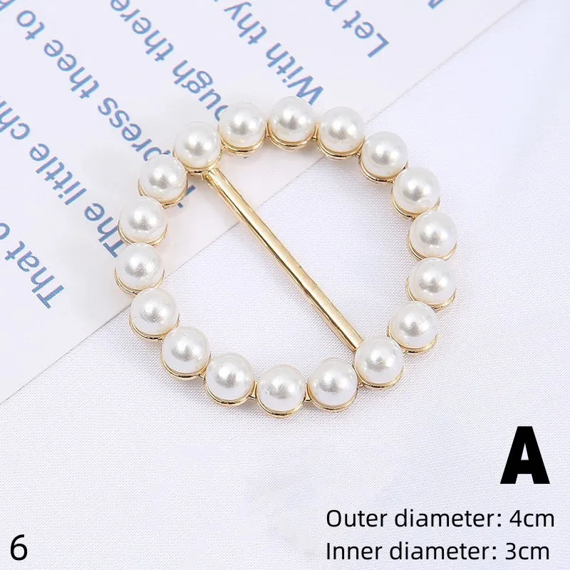 Metal Ring Waist Button Scarf Button Fashion Corner Hem Waist Knotted Brooches Women T-shirt Fixed Buckle Girl Decor Accessories