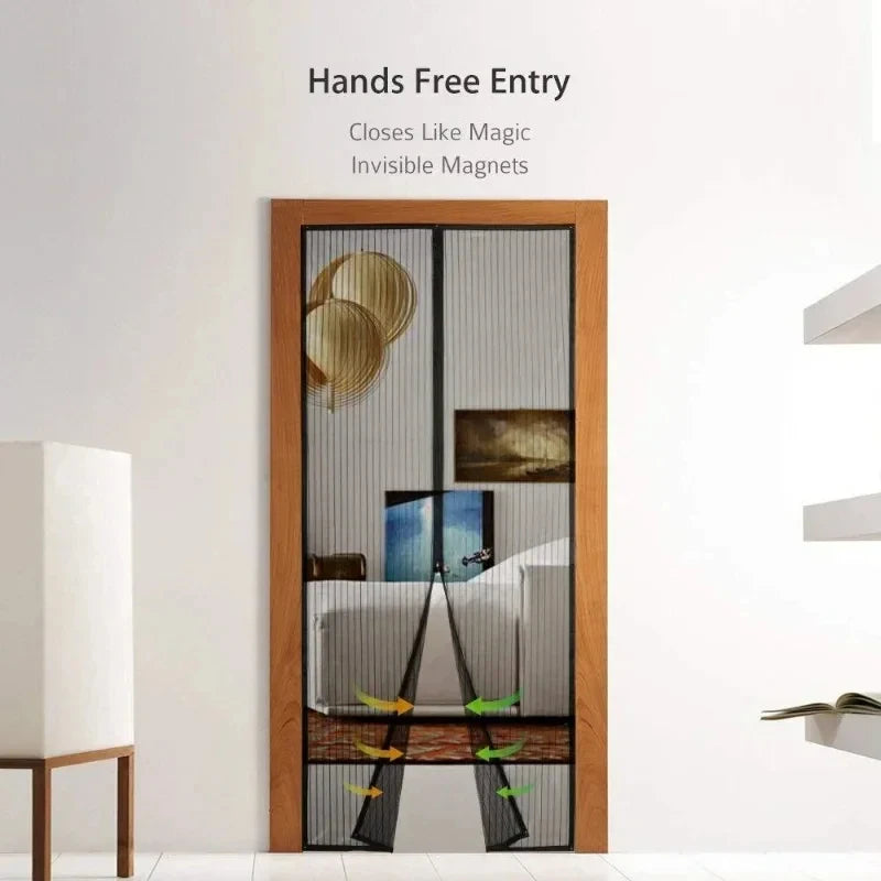 Self Closing Magnetic Mosquito Net, Invisible Door Mesh, Insect Divider Curtain, Magic Mesh, Suitable for Summer and Autumn use