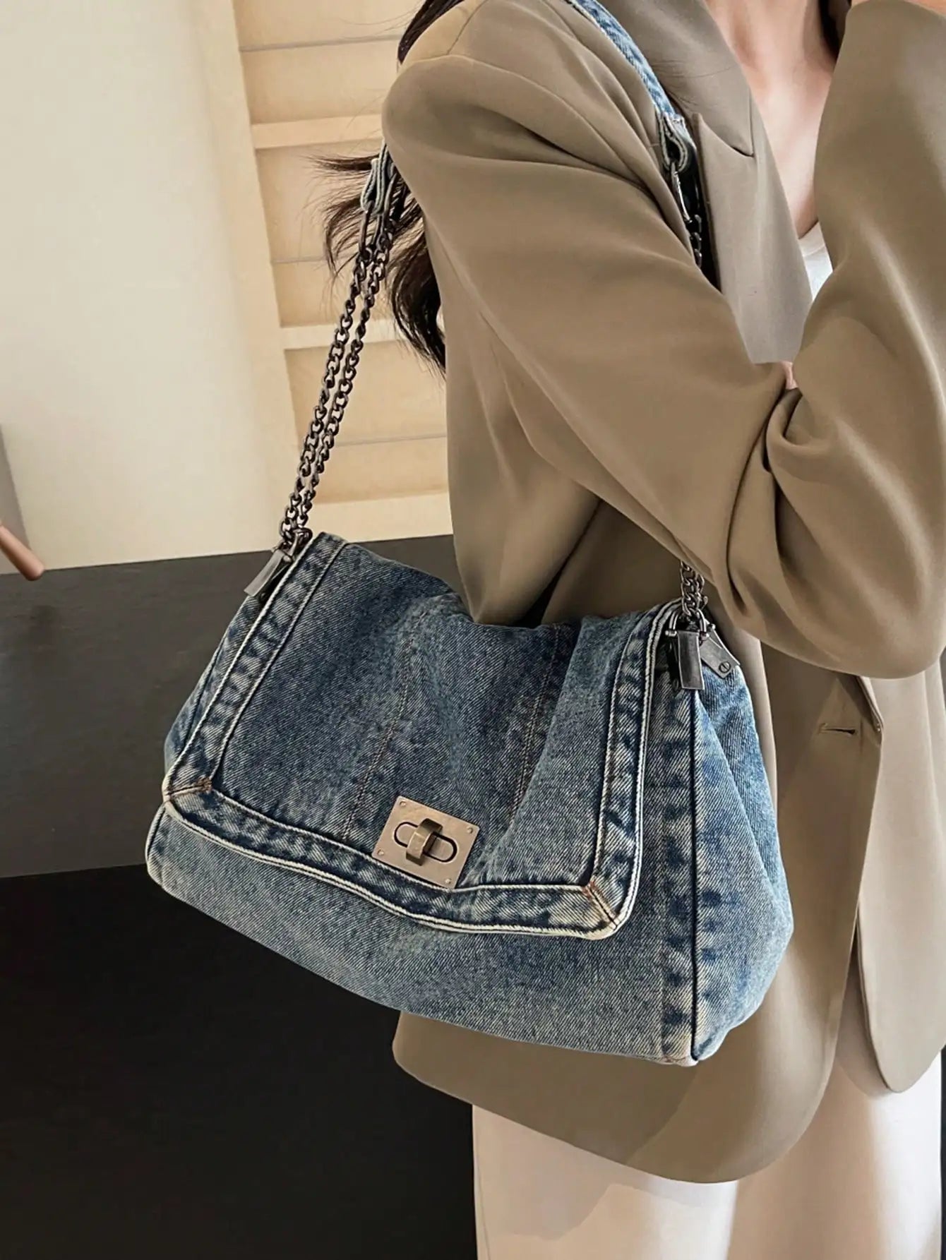 Fashionable And Versatile Shoulder Bag Crossbody Bag Commuting Bag College Student Minimalist Casual Tote Bag For Women Flap Bag