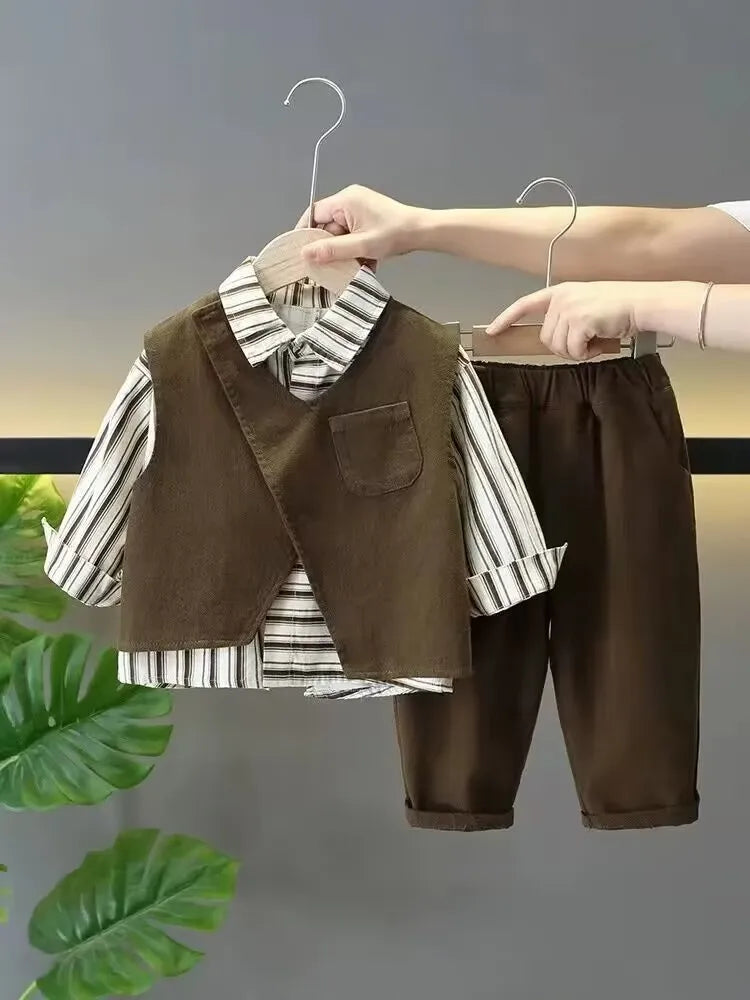 Korean Jungen Set - 3-Teiliges Outfit Ganzjährig Größe 4-6