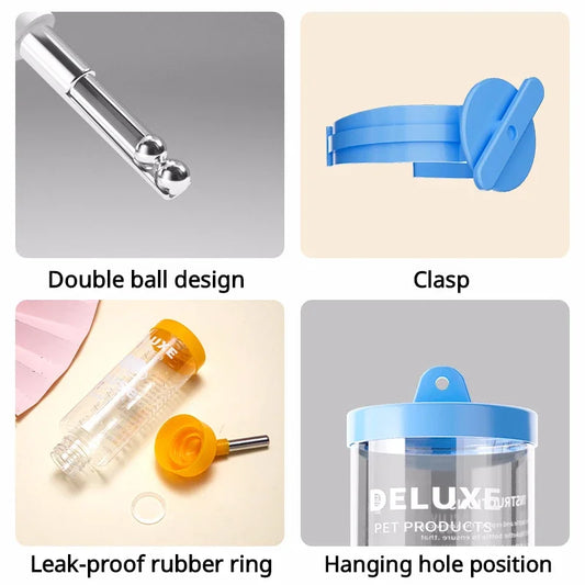 Haustier-Wasserspender 2025: Pet Water Bottle Automatic Water Feeder Hanging Pet Dog Drinking Bowl Plastic Water Dispenser Pet Supplies 80ML/125ML Collection