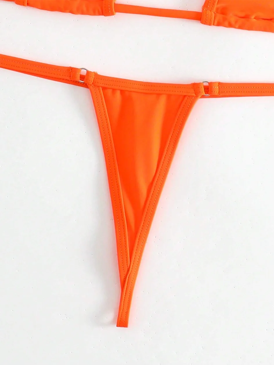 Elegant Micro Bikini Wire-Free Support Low Waist Design Mini Tanga Brazilian Frauen Schwimmanzug
