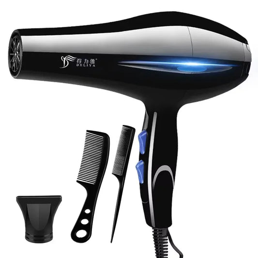 Hair Dryer 2200W Professional Powerful Hair Dryer Fast Heating Hot And Cold Adjustment Ionic Air Blow Dryer with Air Collecting - Golden Bridge Store