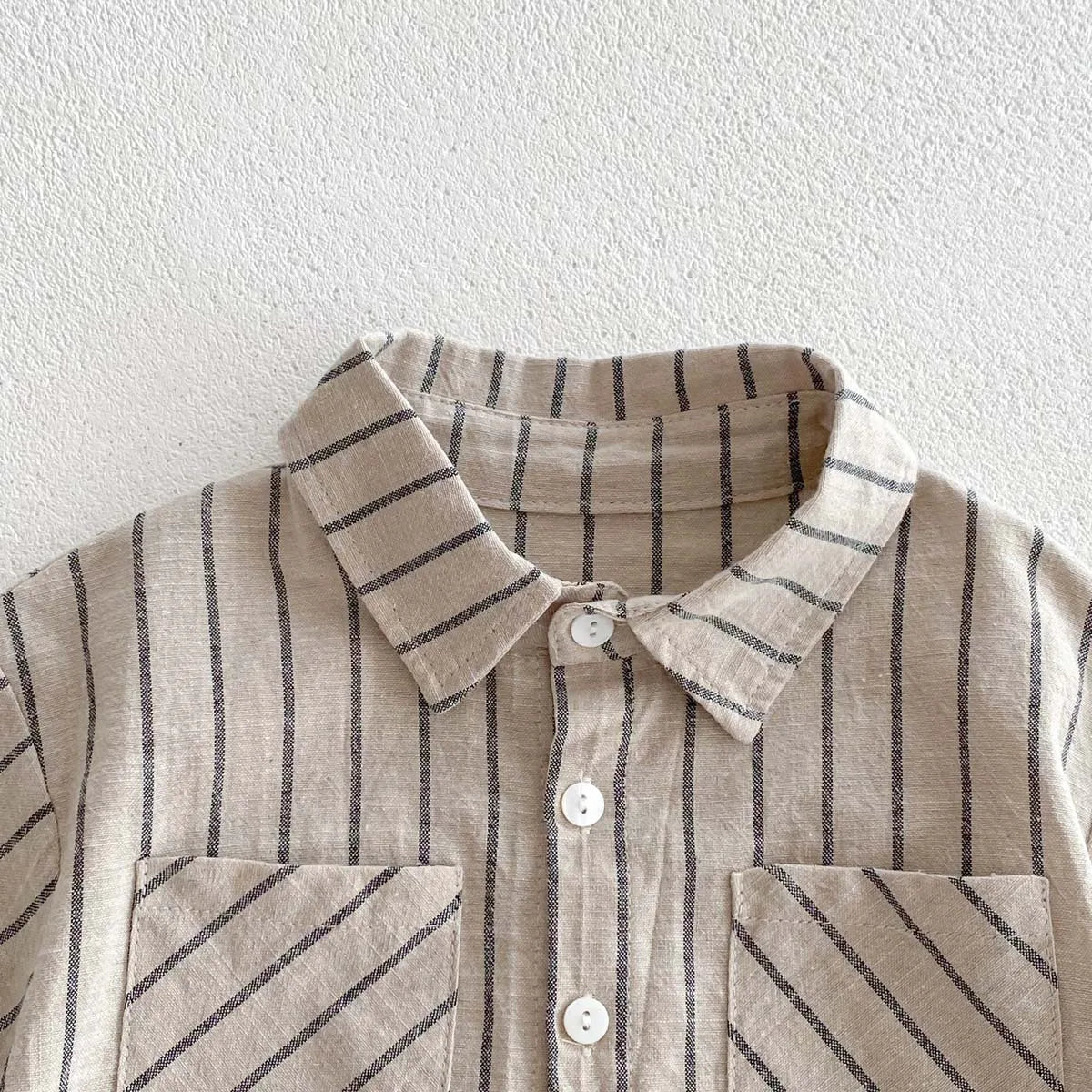 Copii stil coreean retro cu dungi mânecă scurtă tricou + pantaloni scurți set pentru copii mici băieți fete vară subțire casual la modă ținută