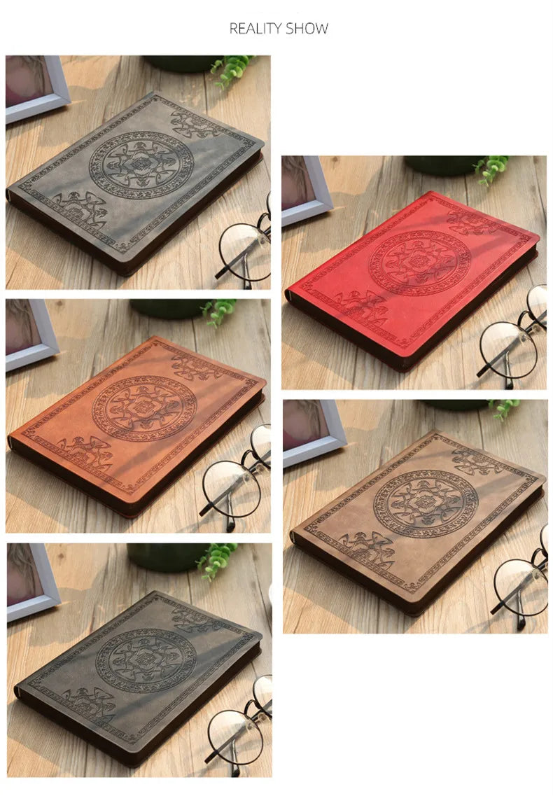 SQUMIDER A5 Geprägtes PU Leder Notizbuch - 120 Seiten