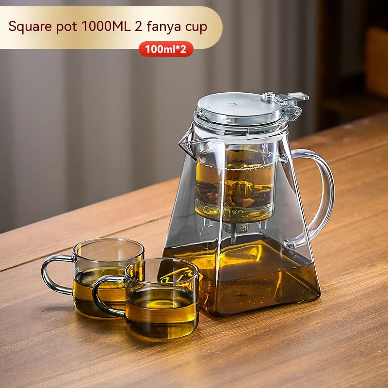 GIANXI Glass Teapot And Pot Household Tea Set Teapot Heat-resistant Tea Water Separation Filter Flower Teapot Glass Teapot - Golden Bridge Store