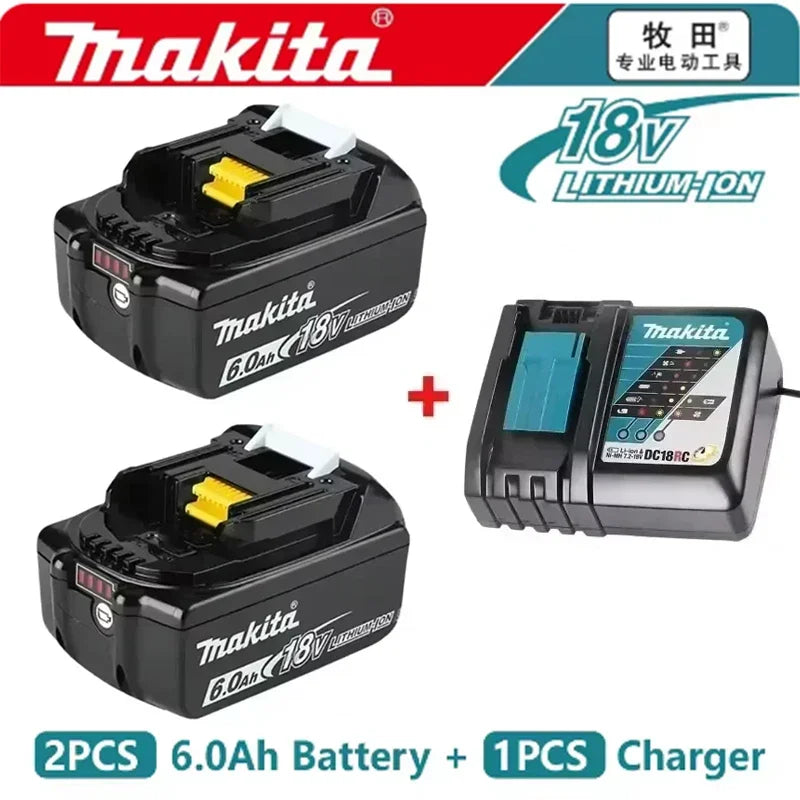 Makita 100% Original Rechargeable Power Tool Battery 6.0Ah 18V BL1830 BL1850 BL1840 BL1860 BL1815,Replaceable LED Lithium-ion