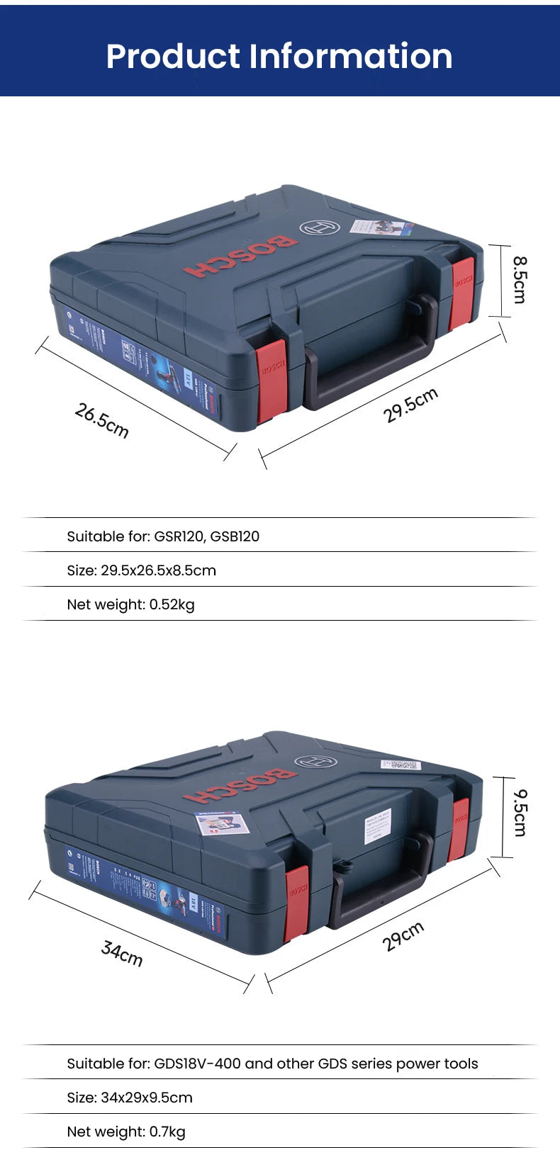 Bosch Tool Box Portable Plastic Storage Case