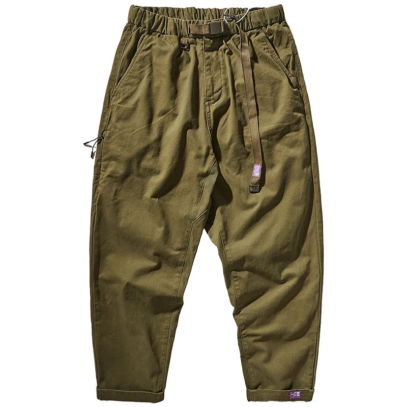 Baggy, verjüngte Casual-Hose aus Baumwolle für Herbst und Winter, Männer-Overalls