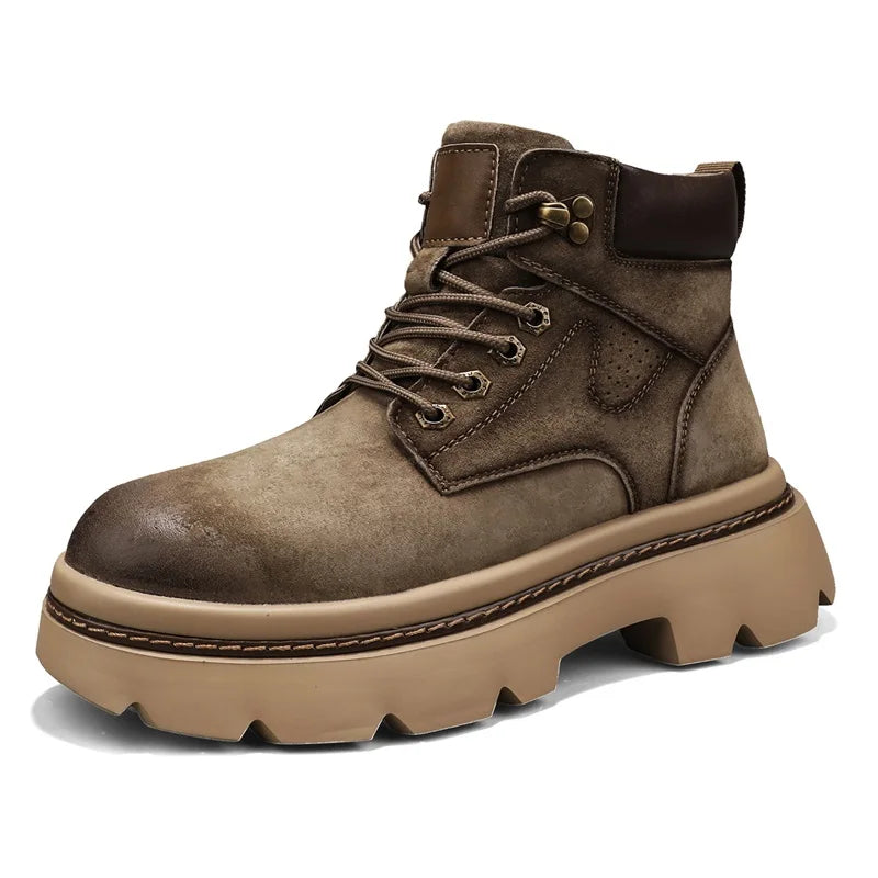 YEISNDOOCN Model N Atmungsaktive Schnürstiefel - Größe 42, Leder Obermaterial, Mesh Innenfutter