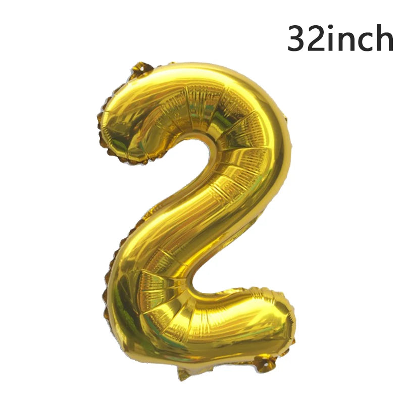 QIJOYJU Rosegold Zahlballon - 32 Zoll 1 Stück Nummer