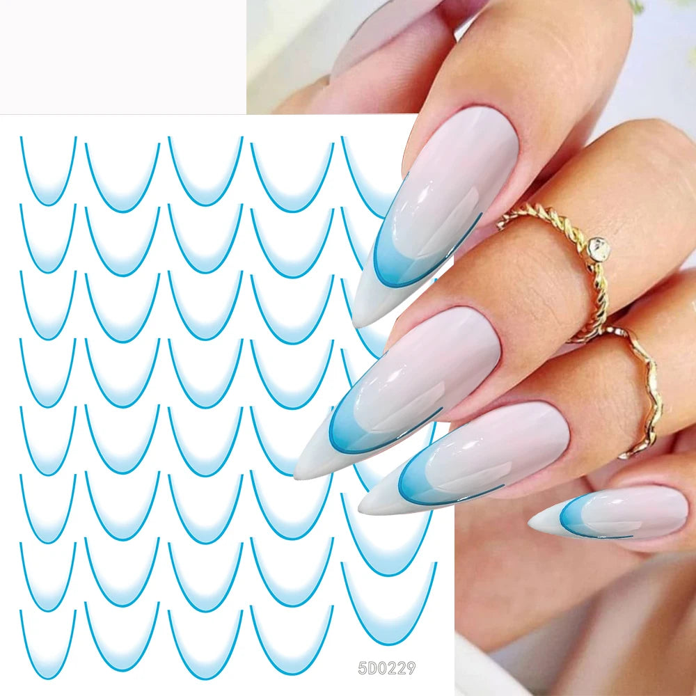 MAFANAILS French Gradient Sticker Set - 14 Stück 5D