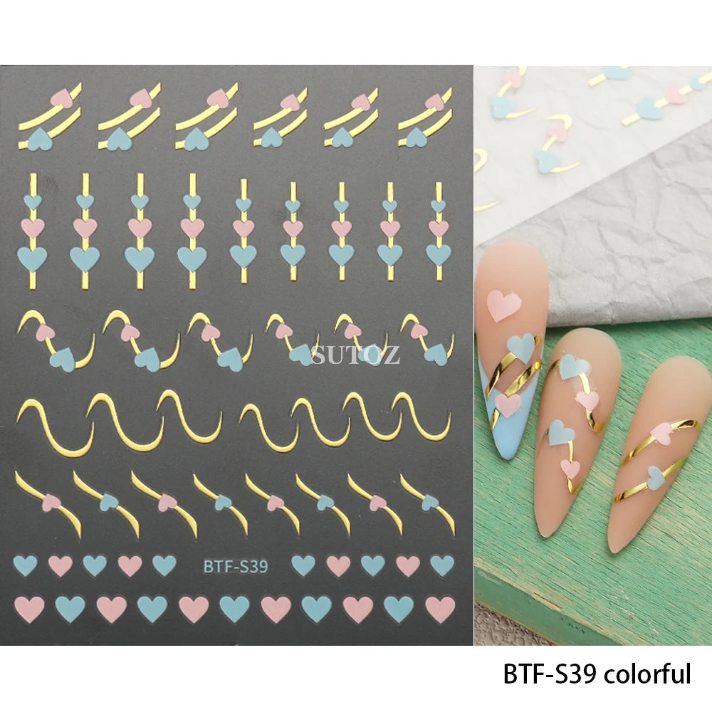 GL5D-K256 5D Sonnenblumen Nagelsticker - Herbstdesign Prägung